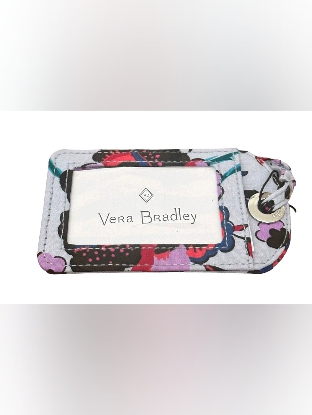 NWT Vera Bradley Zip ID Case & Wristlet Key Ring Floral Blue Multicolor